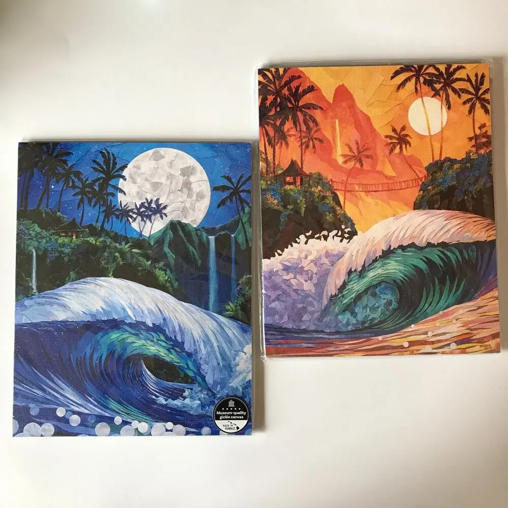 Bundle of TWO (2) Patrick Parker Foam Mounted Tropical Wall Art Prints 8x10